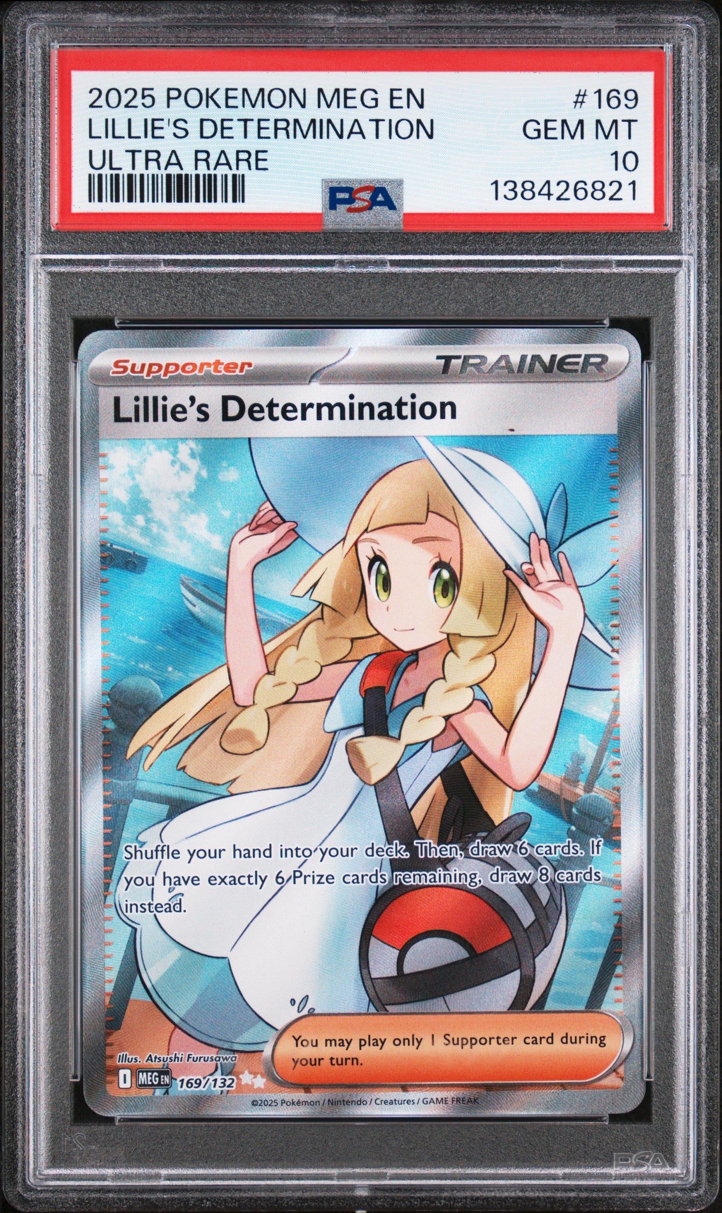 2025 Pokemon Meg En-Mega Evolution #169 Lillie'S Determination Ultra Rare PSA 10