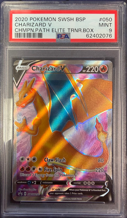 2020 Pokemon SWSH Promo #050 Charizard V Chmpn Path ETB PSA 9