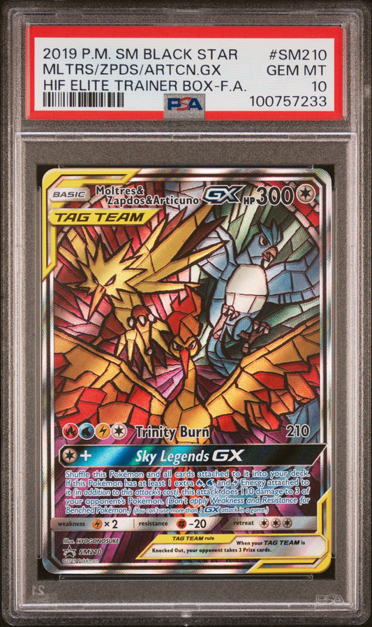 2019 Pokemon Sm Black Star Promo #SM210 Mltrs/Zpds/Artcn.Gx Hif ETB PSA 10