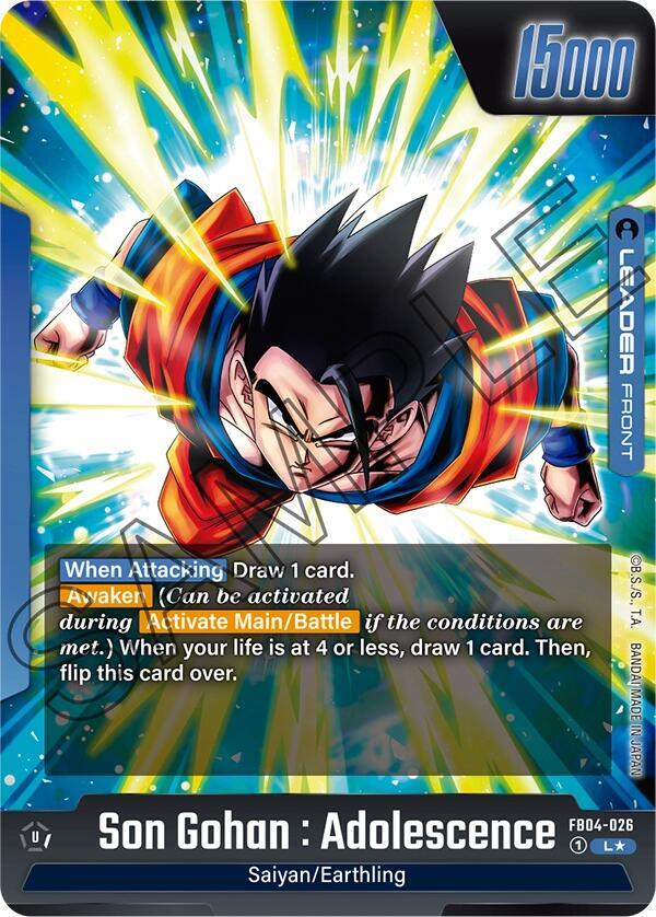 Son Gohan : Adolescence - FB04-026 (Alternate Art) (Back)