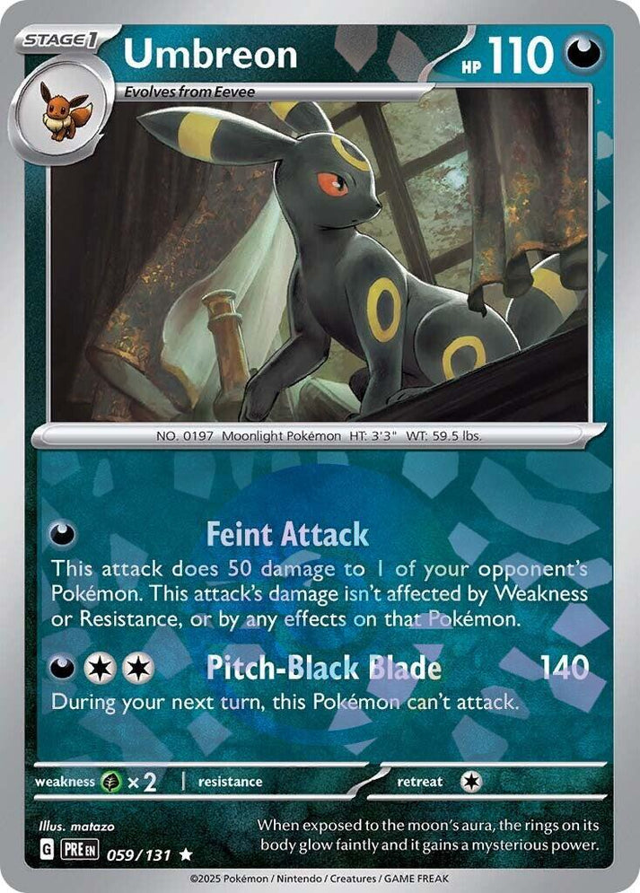Umbreon Poke Ball Pattern PRE 059 131 Card Father Games
