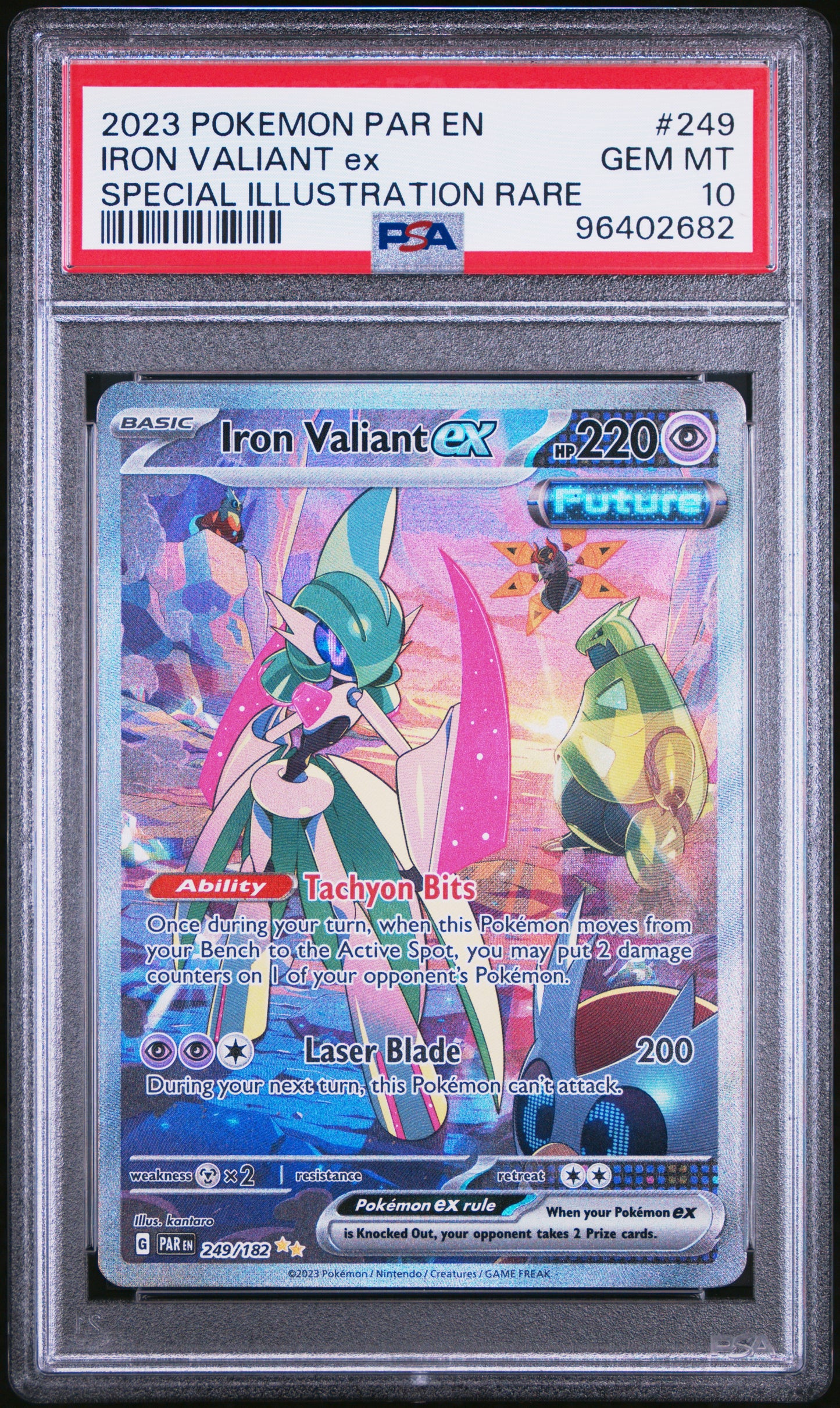 2023 Pokemon Par En-Paradox Rift #249 Iron Valiant Ex SIR PSA 10