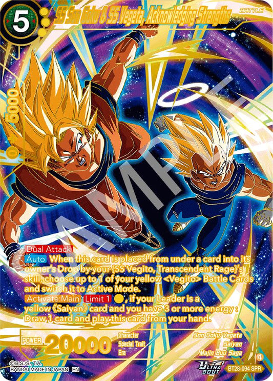 SS Son Goku & SS Vegeta, Acknowledging Strengths (SPR)