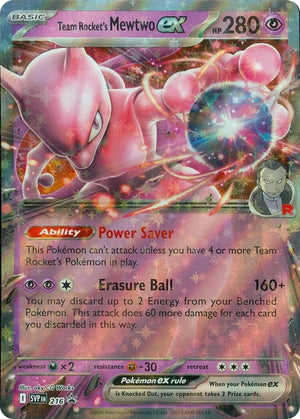 Carte Pokémon XXL Jumbo Promo - Rocket's Mewtwo Ex SVP 205 - Version Anglaise Avec Pochette
