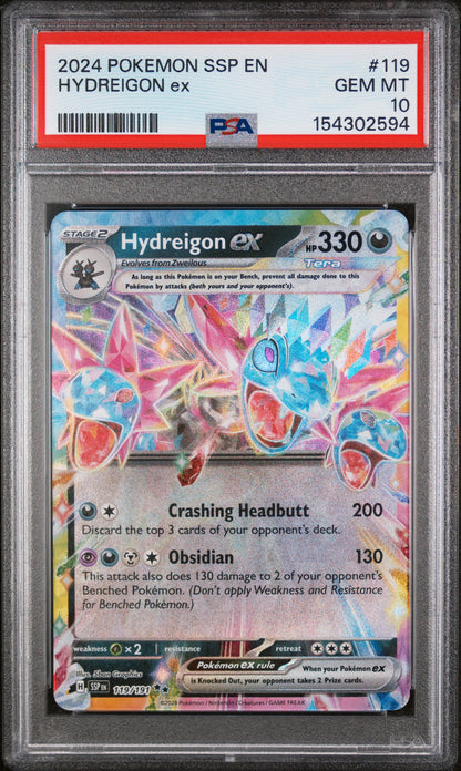 2024 Pokemon Ssp En-Surging Sparks #119 Hydreigon Ex PSA 10