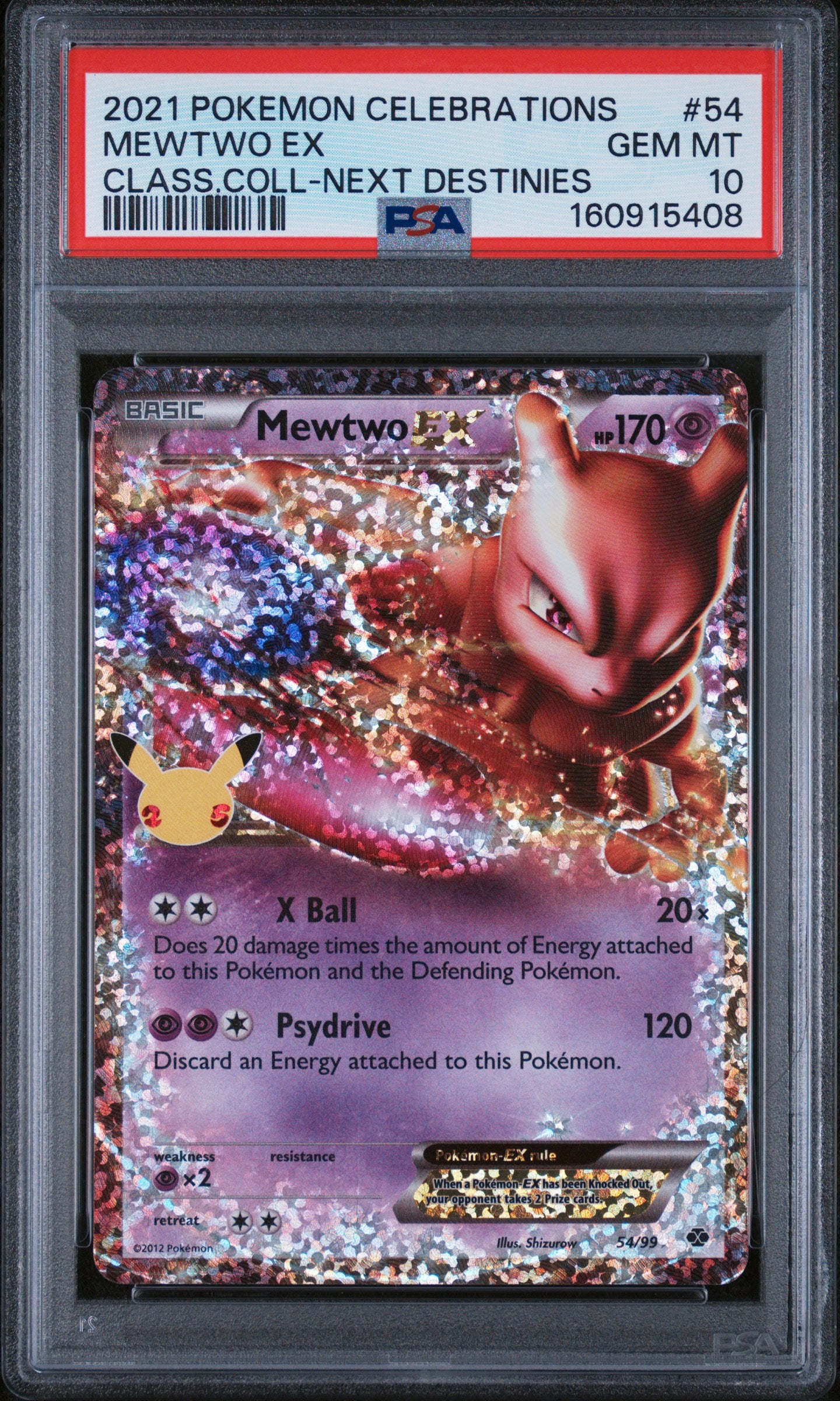 2021 Pokemon Celebrations Classic Collection #54 Mewtwo Ex PSA 10