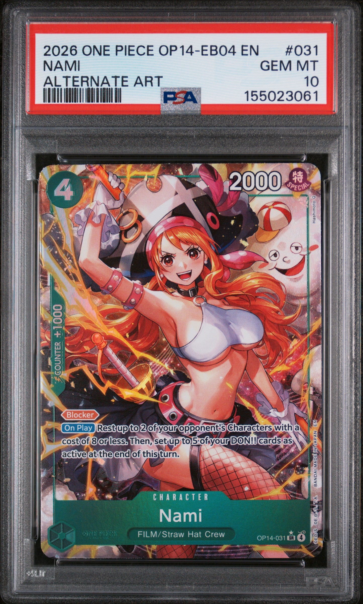 2026 One Piece Op14-Eb04-The Azure Sea'S Seven #031 Nami Alternate Art PSA 10