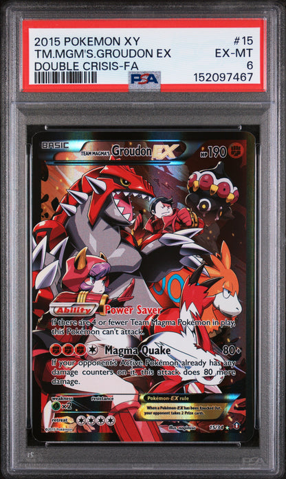 2015 Pokemon Xy Double Crisis #15 Tm.Mgm'S.Groudon Ex Double Crisis-Fa PSA 6