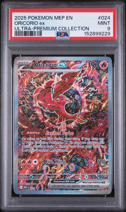 2025 Pokemon Mep En-Me Black Star Promo #024 Oricorio Ex UPC PSA 9