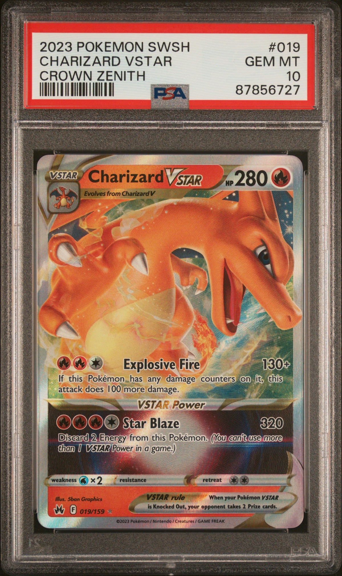 2023 Pokemon SWSH Crown Zenith #019 Charizard Vstar Crown Zenith PSA 10