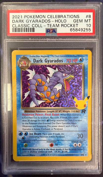 2021 Pokemon Celebrations Classic Collection #8 Dark Gyarados-Holo PSA 10