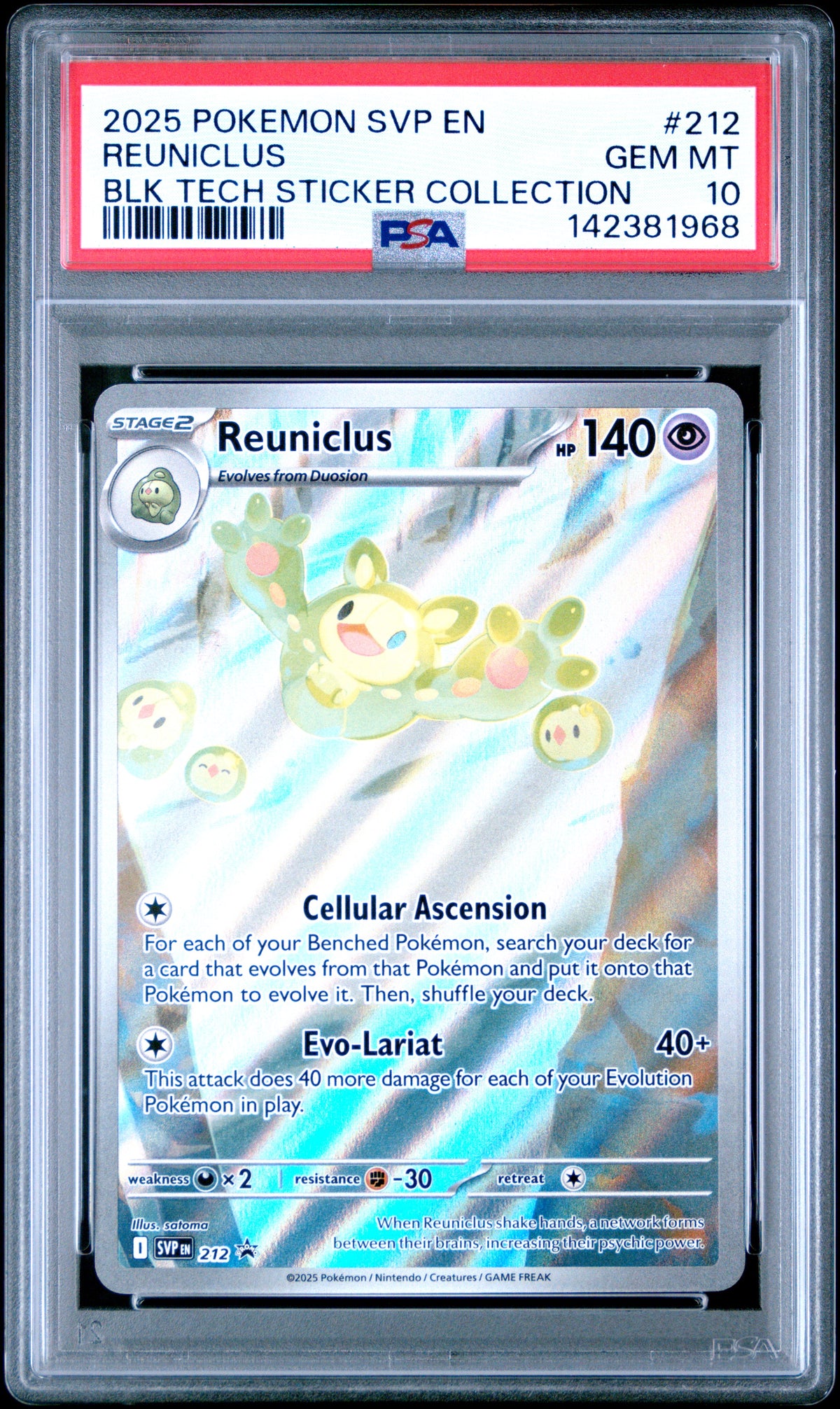 2025 Pokemon Svp En-Sv Black Star Promo #212 Reuniclus Blk PSA 10