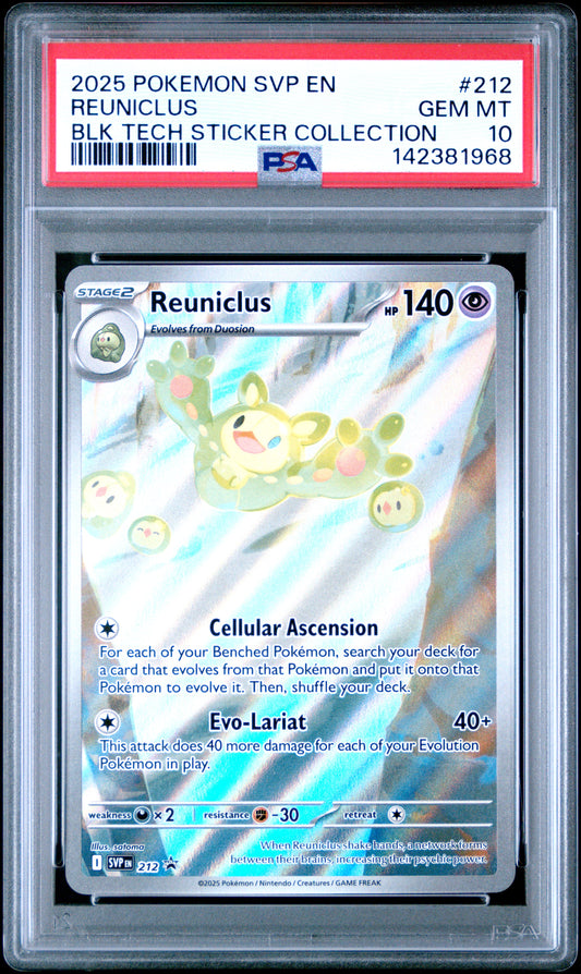 2025 Pokemon Svp En-Sv Black Star Promo #212 Reuniclus Blk PSA 10