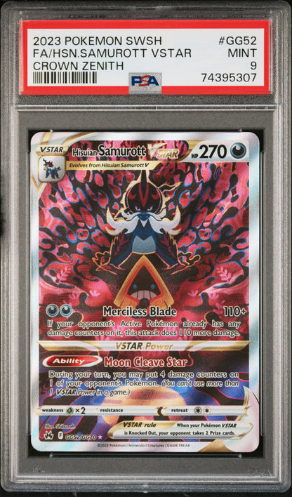 2023 Pokemon Sword And Shield Crown Zenith #GG52 Fa/Hsn.Samurott Vstar PSA 9