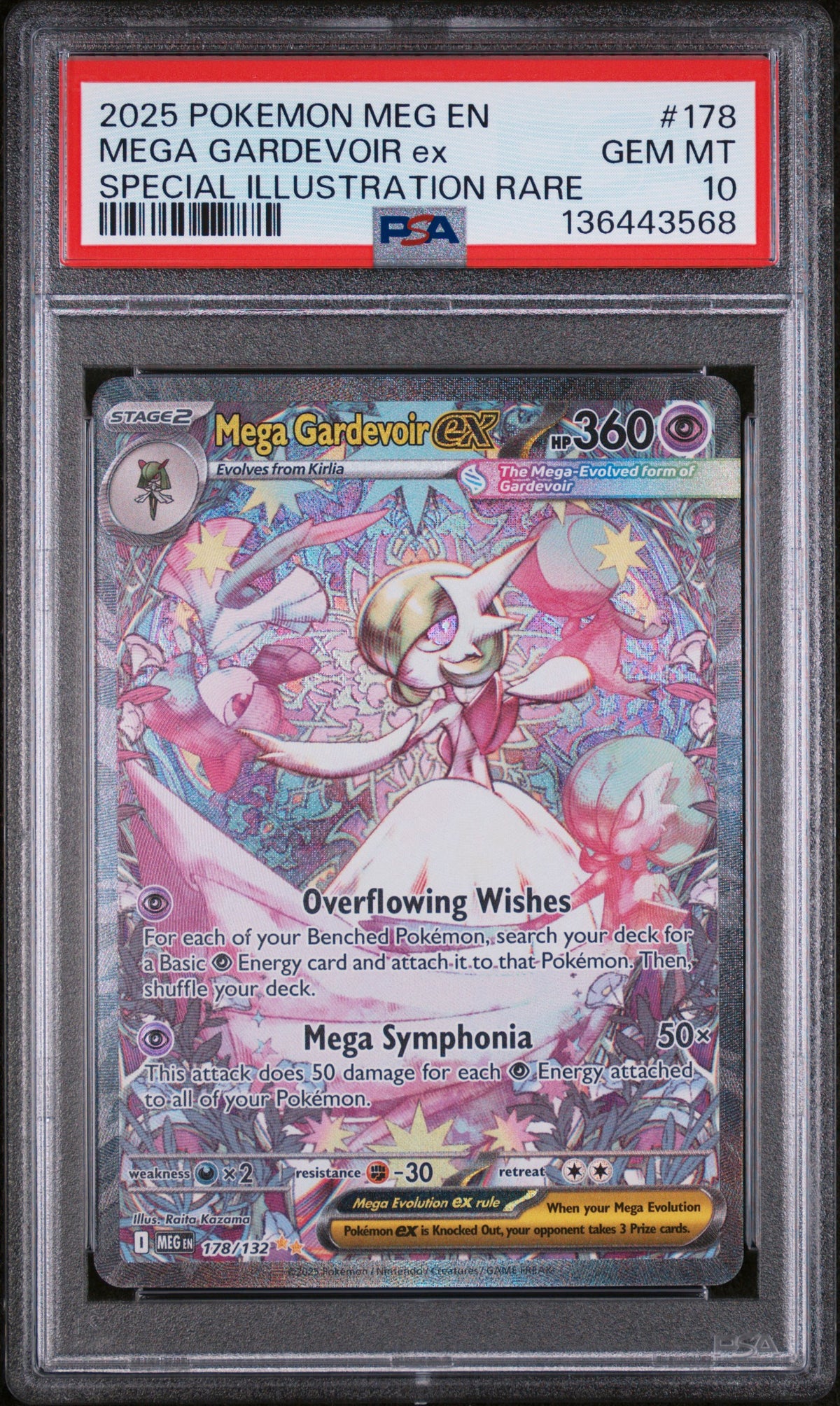 2025 Pokemon Mega Evolution #178 Mega Gardevoir Ex SIR PSA 10