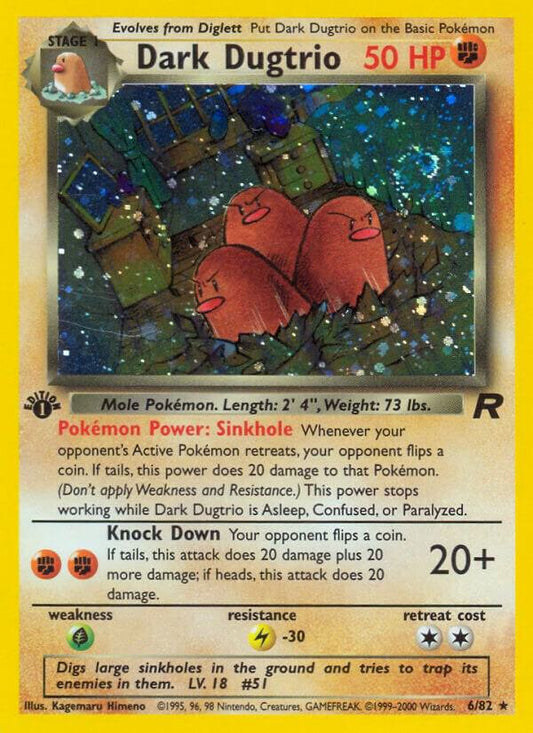 Dark Dugtrio (6) - Team Rocket (Non-1st Edition)