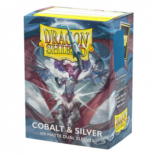 Dragon Shield Sleeves - Dual Matte - Cobalt & Silver